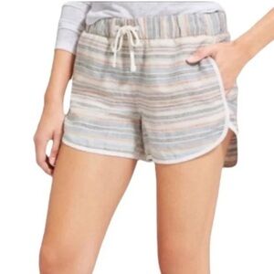 ATHLETA Jacquard Sandbar Shortie Linen Shorts